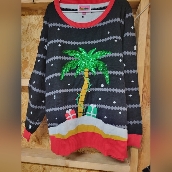 Tipsy Elves Sweaters - Tipsy Elves NWT Womans Peace On Paradise Light Up Christmas Sweater Size 3XL